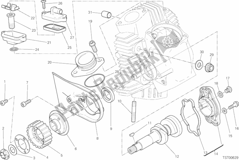Toutes les pièces pour le Système De Synchronisation De Tête Horizontale du Ducati Scrambler Desert Sled Thailand USA 803 2020